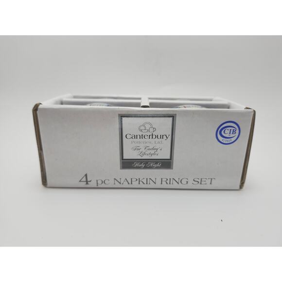 4 Ceramic Christmas Napkin Rings Winter Village Snowman Holiday Table Décor - Picture 5 of 8